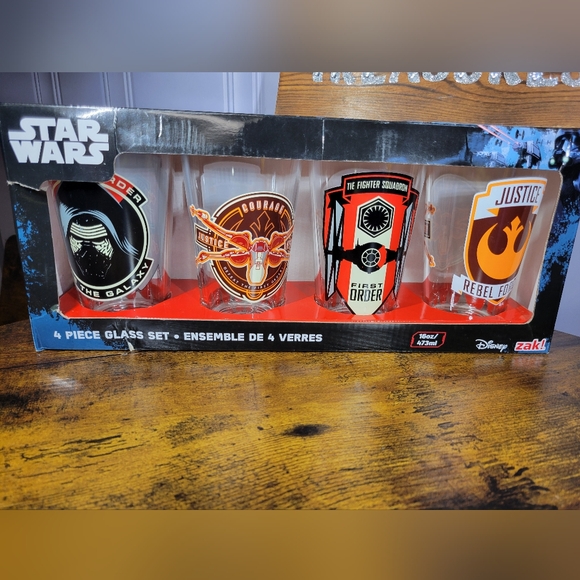 Disney Star Wars  Glass Set - Black, Red, Orange The Force Awakens - Picture 2 of 12